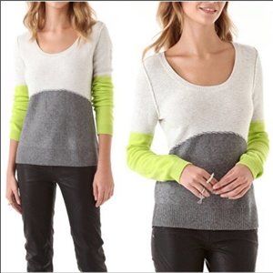 Free People Beach Colorblock Gray Yellow Sweater